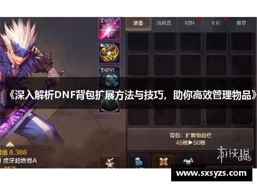 《深入解析DNF背包扩展方法与技巧，助你高效管理物品》